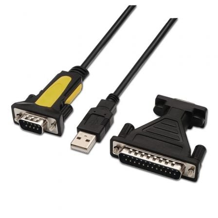 Cabo Conversor Impressora AISENS A104-0039 / USB Macho - DB9 Macho / 1.8m / Preto