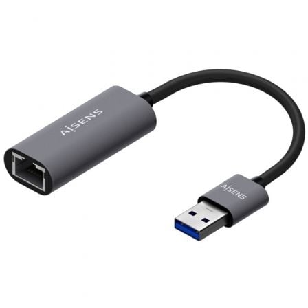 Adaptador USB 3.0 AISENS / RJ45 Hembra / 15cm / Gris / A106-0708