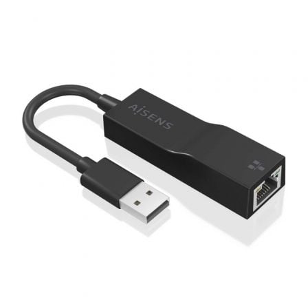 Adaptador USB 3.0 AISENS A106-0766 / RJ45 Hembra / 15cm / Preto