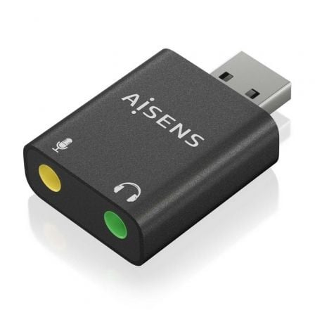 Tarjeta de Sonido Aisens A106-0768/ USB Macho - 2x Jack 3.5 Hembra_0