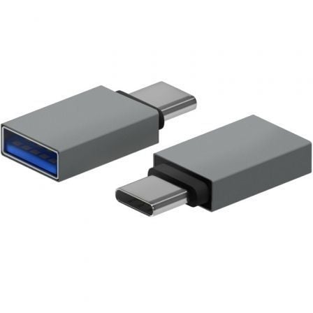 Adaptador USB 3.2 AISENS / USB Hembra - USB Tipo-C Macho / Gris / A108-0718