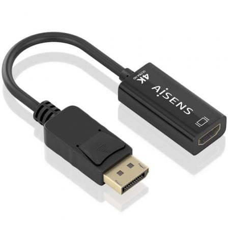 Cable Conversor Aisens A125-0905/ DisplayPort Macho - HDMI Hembra/ 15cm/ Negro_0