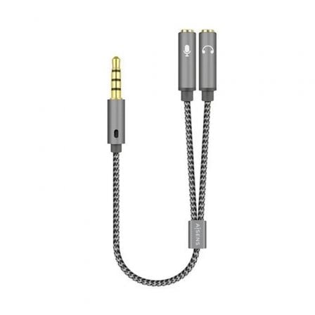 Adaptador Aisens A128-0415/ Jack 3.5 Macho - 2x Jack 3.5 Hembra/ 25cm/ Gris_0
