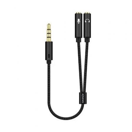 Adaptador Aisens A128-0416/ Jack 3.5 Macho - 2x Jack 3.5 Hembra/ 25cm/ Negro_0