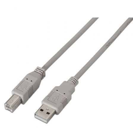 Cabo USB 2.0 AISENS A101-0002 / Bege / 1.8m / Até 2.5W / 60Mbps