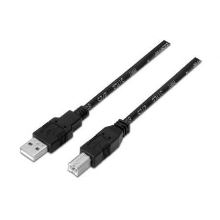Cable USB 2.0 Impresora Aisens A101-0008/ USB Tipo-B Macho - USB Macho/ Hasta 2.5W/ 60Mbps/ 4.5m/ Negro_0