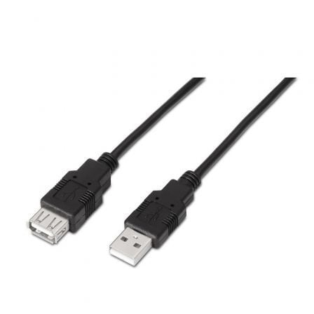 Cabo Alargador USB Aisens A101-0015 / USB Macho - USB Hembra / Até 2.5W / 60Mbps / 1m / Preto