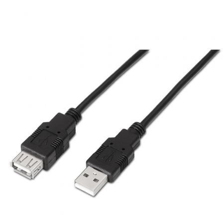 Cabo Alargador USB 2.0 AISENS A101-0017 / USB Macho - USB Hembra / Até 2.5W / 60Mbps / 3m / Preto