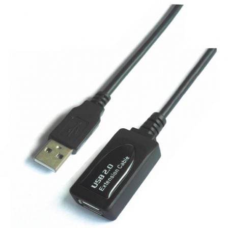 Cabo Alargador USB 2.0 AISENS A101-0018 / Macho - Hembra / Até 2.5W / 60Mbps / 5m / Preto