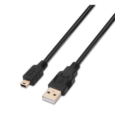 Cabo USB 2.0 AISENS A101-0024 / Macho - MiniUSB Macho / 1m / Preto