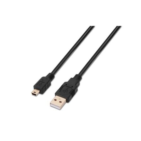 Cabo USB 2.0 AISENS A101-0026 / Macho - MiniUSB Macho / Até 2.5W / 3m / Preto