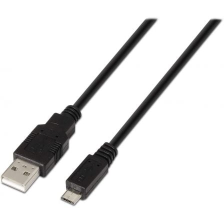 Cabo USB Aisens A101-0027 / MicroUSB Macho / 80cm / Preto