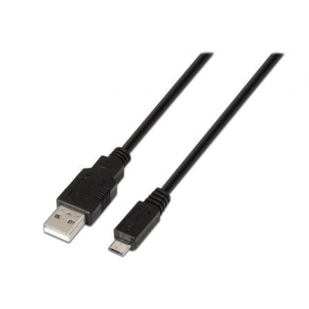 Cabo USB 2.0 AISENS A101-0028 / Macho para MicroUSB / 1.8m / Preto
