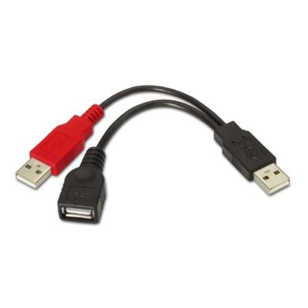 Cable USB 2.0 AISENS / Preto e Vermelho / 15cm / A101-0030