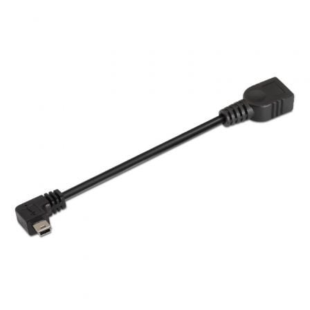 Cabo USB 2.0 AISENS A101-0034 / MiniUSB Macho / USB Hembra / Preto / 15cm