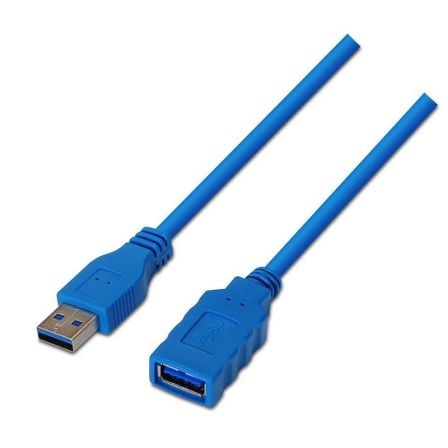Cable Alargador USB 3.0 AISENS / Azul / 2m / A105-0046