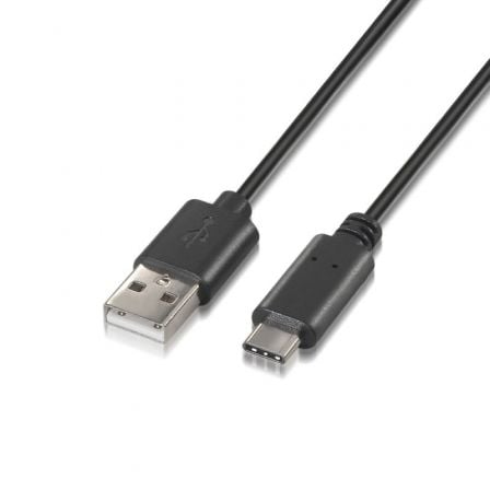 Cabo USB 2.0 Tipo-C AISENS A107-0052 / Preto / 2m / Até 9W / 625Mbps