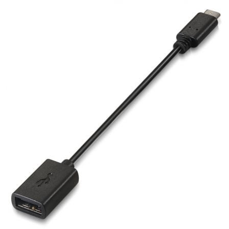 Cabo USB 2.0 AISENS A107-0059 / Tipo-C Macho - USB Hembra / 9W / 625Mbps / 15cm / Preto