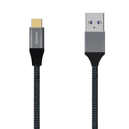 Cabo USB 3.1 AISENS A107-0632 / Tipo-C / Macho-Macho / 1.5m / Gris / Até 27W / 1250Mbps