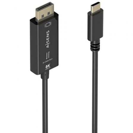 Cable Conversor Aisens A109-0879/ USB Tipo-C Macho - DisplayPort Macho/ 1.8m/ Negro_0