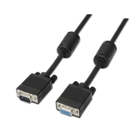 Cabo SVGA Aisens A113-0079 / VGA Macho - VGA Fêmea / 3m / Preto