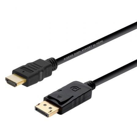 Cable Conversor AISENS A125-0364 / DisplayPort Macho - HDMI Macho / 2m / Preto