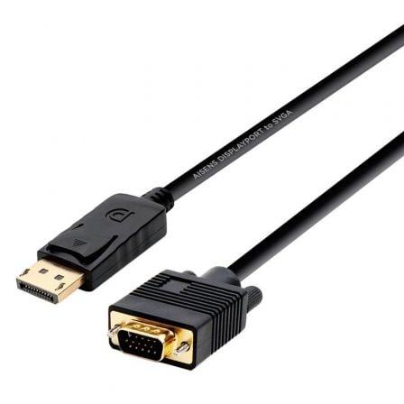 Cable Conversor AISENS A125-0365 / DisplayPort Macho - VGA Macho / 2m / Preto