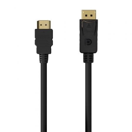 Cable Conversor AISENS A125-0550 / Displayport Macho - HDMI Macho / 50cm / Preto