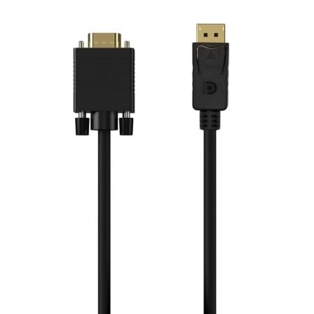 Cabo Conversor AISENS A125-0552 / DisplayPort Macho - VGA Macho / 1m / Preto