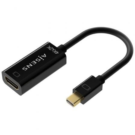 Cable Conversor AISENS A125-0643 / Mini DisplayPort Macho - HDMI Hembra / Preto / 15cm