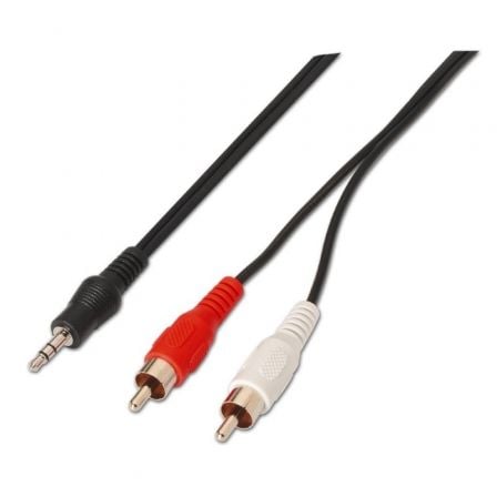 Cable Estéreo Aisens A128-0147/ Jack 3.5 Macho - 2x RCA Macho/ Hasta 0.1W/ 1.5m/ Negro_0
