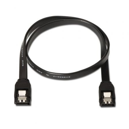 Cabo SATA III AISENS A130-0157 / Preto / 50cm / 768Mbps