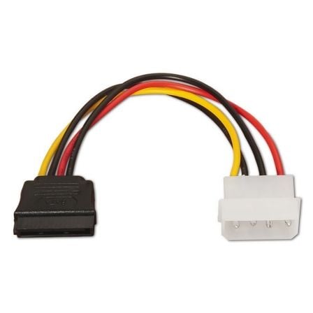 Cabo Alimentação SATA AISENS / 16cm / Molex 4 PIN Macho - SATA Hembra / Até 54W / A131-0158