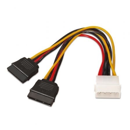 Cable Duplicador de Alimentação AISENS / Molex 4 PIN Macho - 2x SATA Hembra - 20cm / Até 54W / A131-0161