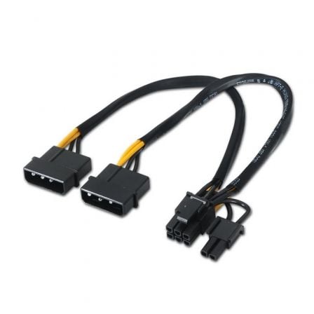 Cabo Alimentação AISENS / 2x Molex Macho - Molex 6+2 PIN Macho / Até 54W / 20cm / A131-0165