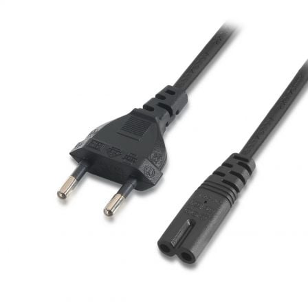 Cabo de Alimentação AISENS A132-0173 / Preto / CEE7/16 Macho - C7 Hembra / 1.5m / Até 1500W