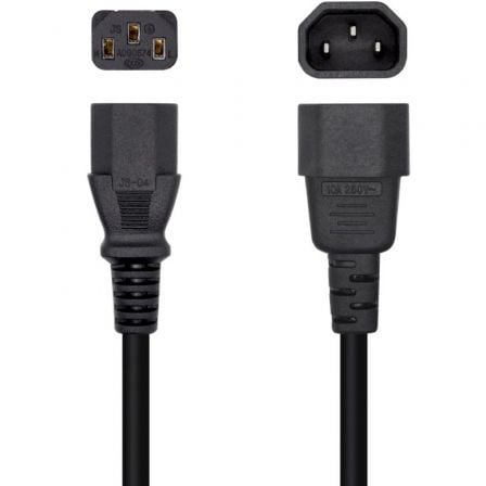 Cable Alimentación Aisens A132-0466/ C13 Hembra - C14 Macho/ Hasta 1500W/ 3m/ Negro_0