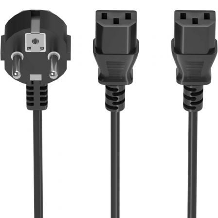 Cable Alimentación CPU Aisens A132-0865/ CEE7 Macho - 2x C13 Hembra/ 3m/ Negro_0
