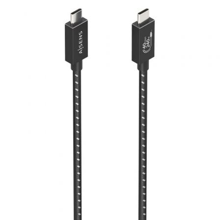 Cable USB 4.0 Tipo-C Aisens A156-0867/ USB Tipo-C Macho - USB Tipo-C Macho/ Hasta 240W/ 1m/ Gris_0