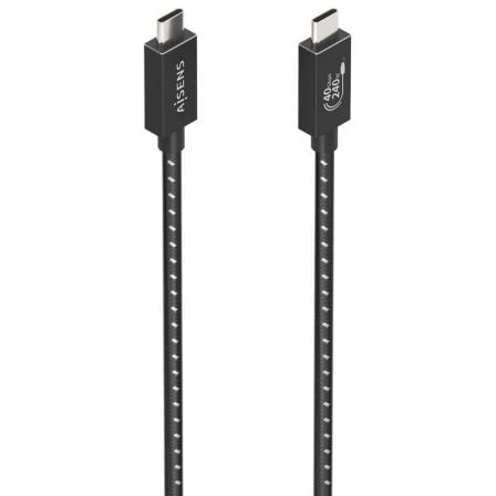 Cable USB 4.0 Tipo-C Aisens A156-0868/ USB Tipo-C Macho - USB Tipo-C Macho/ Hasta 240W/ 40Gbps/ 1.5m/ Gris_0