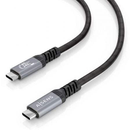 Cable USB 4.0 Tipo-C Aisens A156-0996/ USB Tipo-C Macho - USB Tipo-C Macho/ Hasta 240W/ 40Gbps/ 2m/ Negro_0