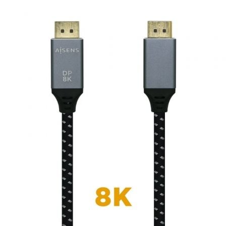 Cable DisplayPort 1.4 AISENS / 8K / 1m / Preto e Cinza / A149-0435