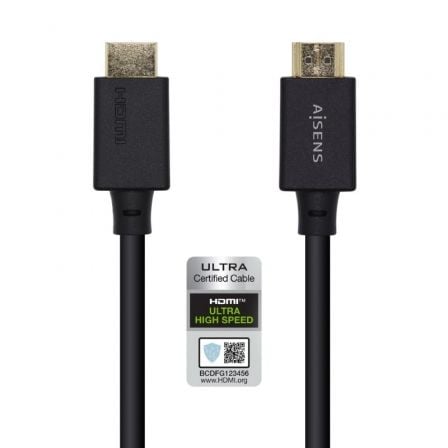 Cabo HDMI 2.1 AISENS / 8K / Macho - Macho / 2m / Certificado / Preto / A150-0423