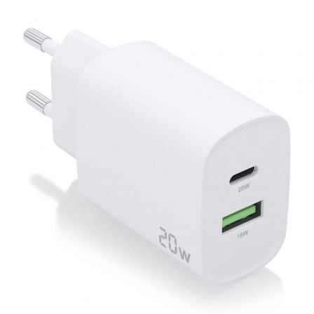Cargador de Pared Aisens A110-0754/ 1xUSB Tipo-C/ 1xUSB/ 20W_0