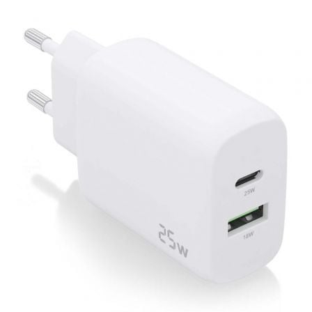 Cargador de Pared Aisens A110-0758/ 1xUSB Tipo-C/ 1xUSB/ 25W_0