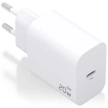 Cargador de Pared GaN Aisens A110-0938/ 1xUSB Tipo-C/ 20W/ Blanco_0