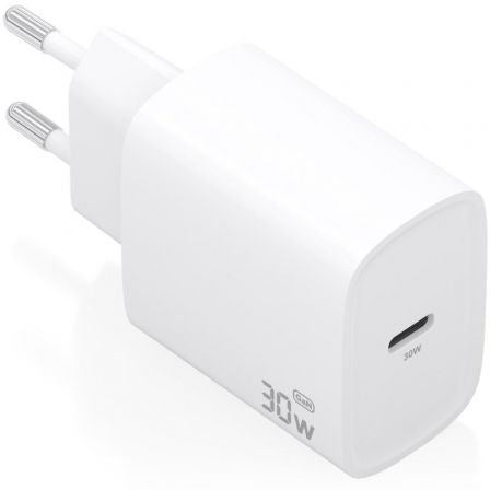 Cargador de Pared GaN Aisens A110-0950/ 1xUSB Tipo-C/ 30W/ Blanco_0