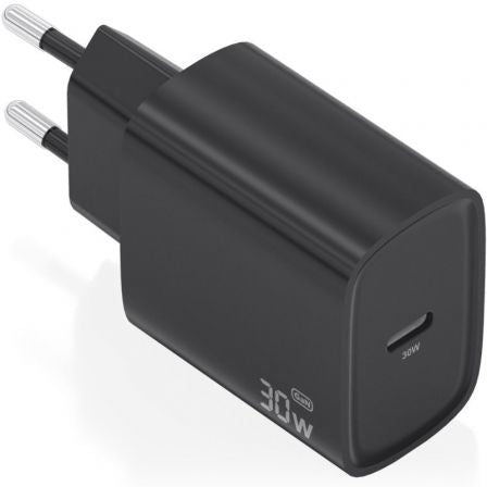 Cargador de Pared GaN Aisens A110-0951/ 1xUSB Tipo-C/ 30W/ Negro_0