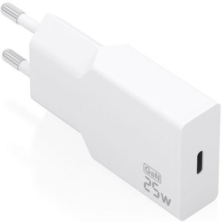 Cargador de Pared GaN Aisens A110-0999/ 1xUSB Tipo-C/ 25W/ Blanco_0