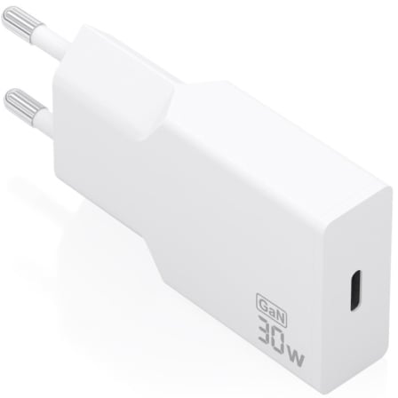 Cargador de Pared GaN Aisens A110-1001/ 1xUSB Tipo-C/ 30W/ Blanco_0